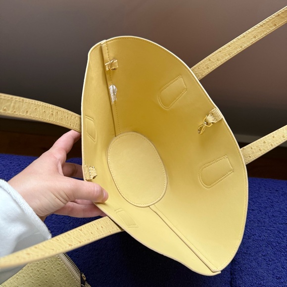 MANGO Yellow Ostrich Mini Bucket Tote - Picture 6 of 6